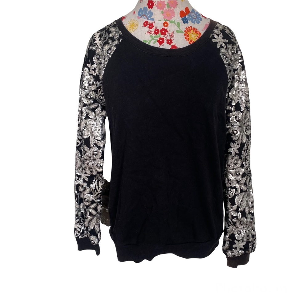 Sequin Floral Sweatshirt